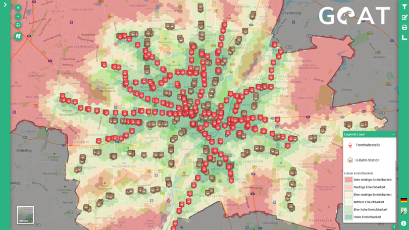 Erreichbarkeitsanalysen GOAT